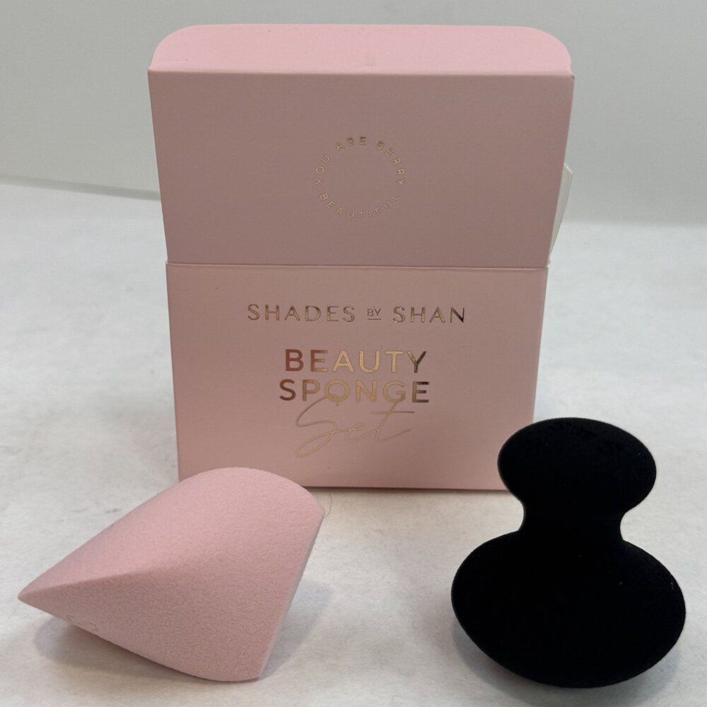 Shades By Shan Beauty Sponge Set of 2 Pro-Level Makeup Latex-Free Soft NEW